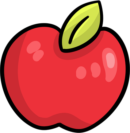Red Apple Cartoon PNG