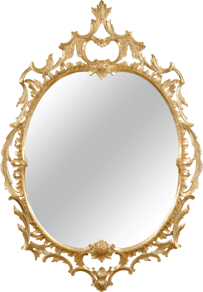 Mirror Gold Frame PNG