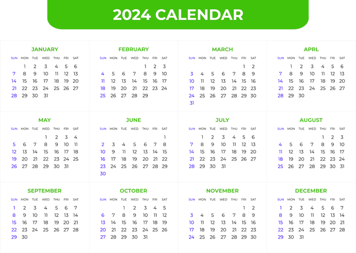 Calendar 2024 PNG