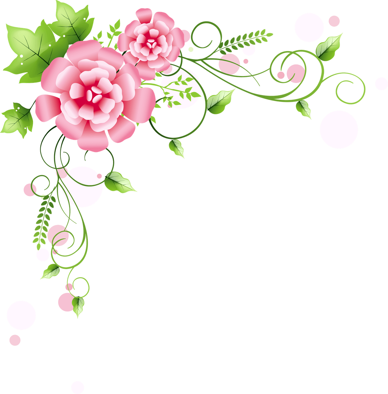 Floral Outline Border PNG