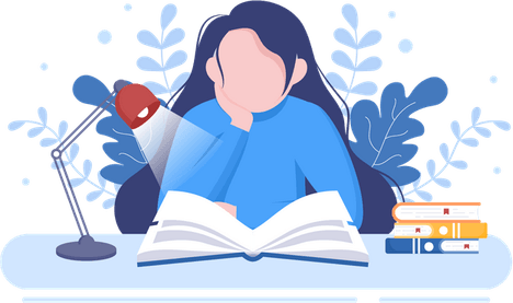 Girl Reading Book PNG