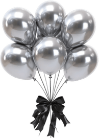 Black And Silver Balloon PNG