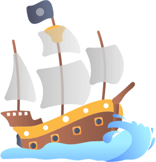 Pirate Ship Outline PNG