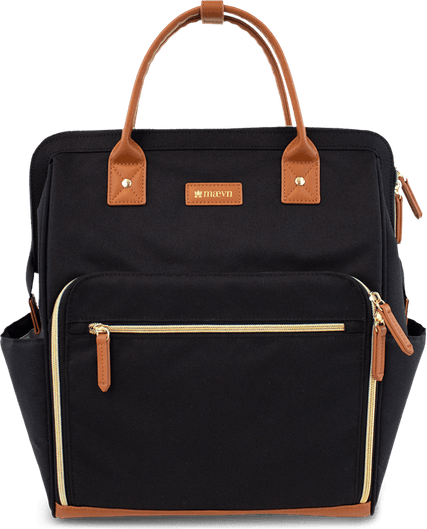 Black And Brown Trimmed Tote Bag PNG