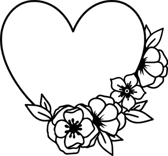 Floral Heart Border PNG