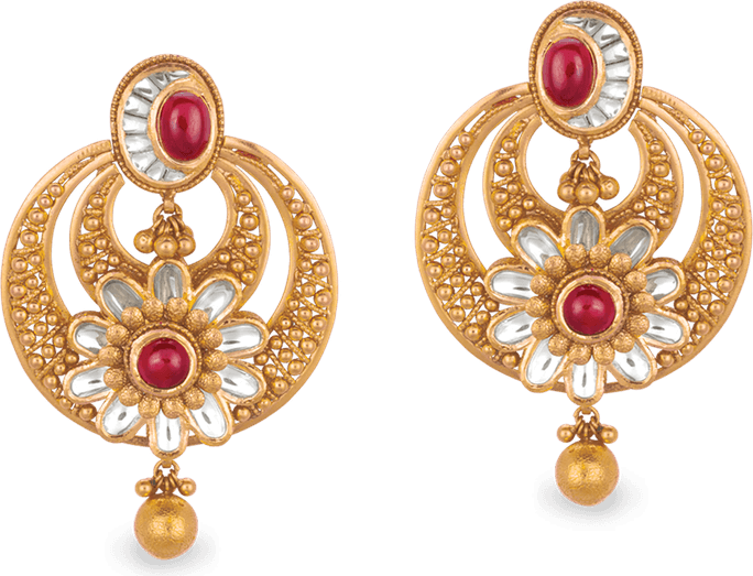Gold Earrings PNG