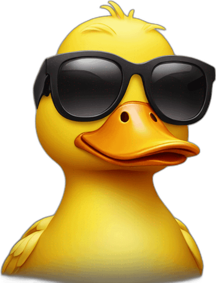 Rubber Duck With Sunglasses PNG