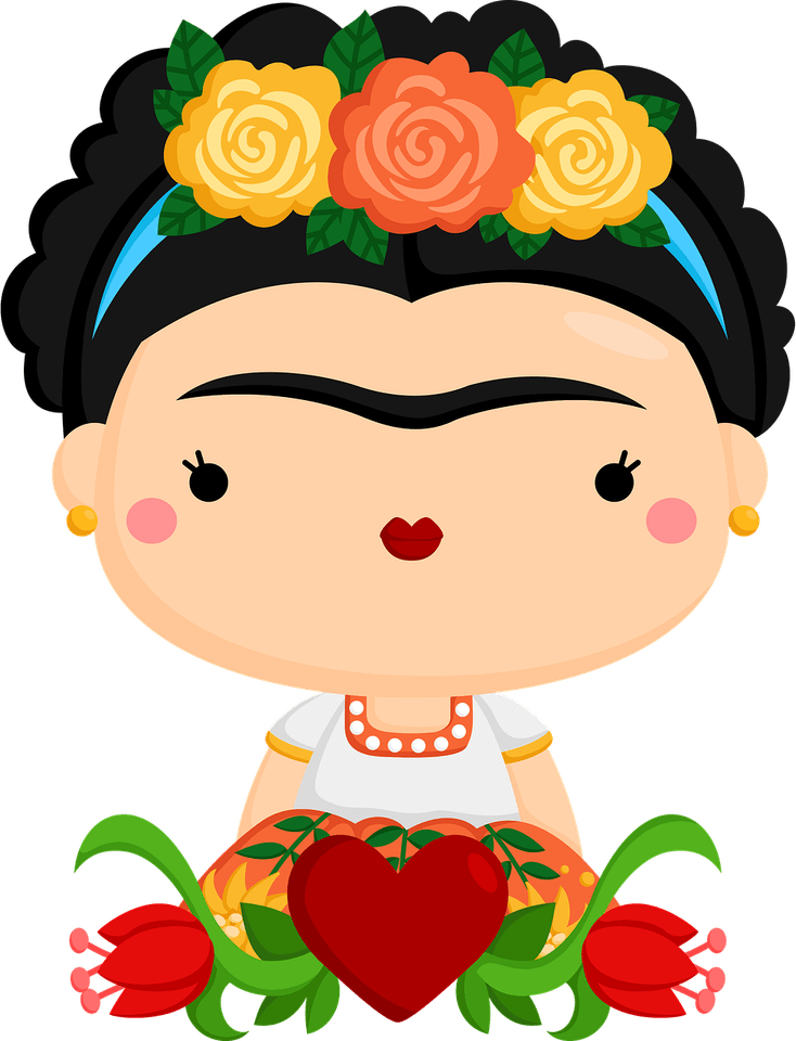 Frida Kahlo Cartoon PNG