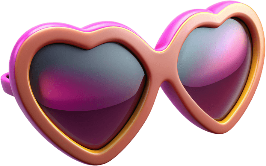 Heart Shaped Sunglasses PNG
