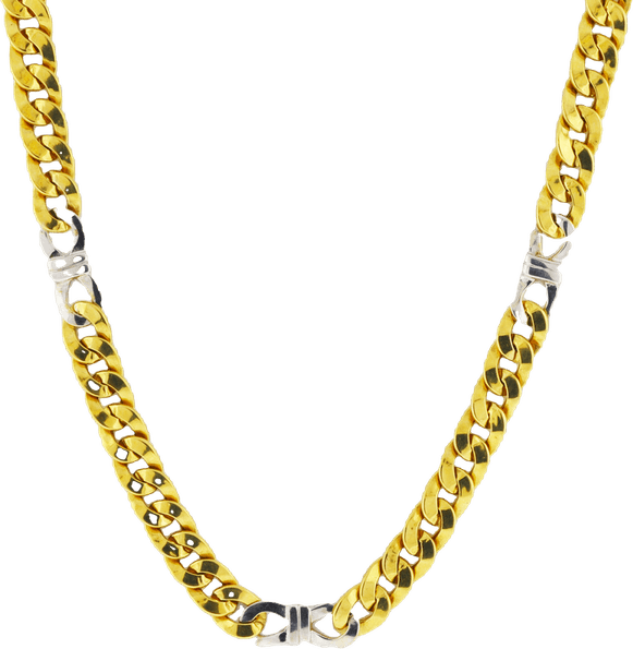 Gold Cuban Link Chain PNG
