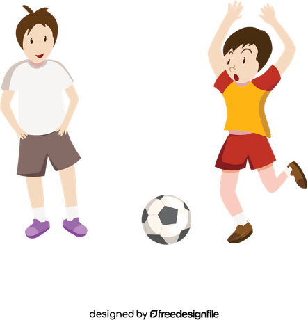 Kids Playing Football PNG