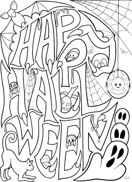 Halloween Coloring Pages PNG