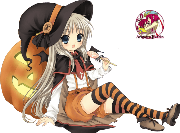 Halloween Aesthetic Theme Girl PNG