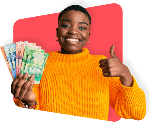 Female Holding Money PNG