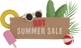 Summer Sale Banner PNG