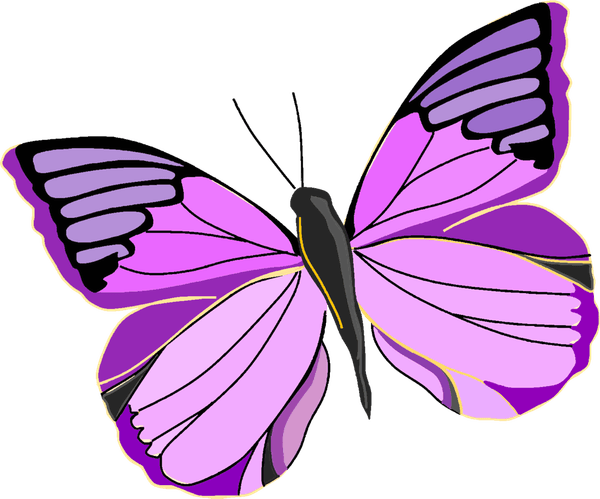 Watercolor Purple Butterfly PNG