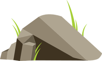 Rock With Grass PNG