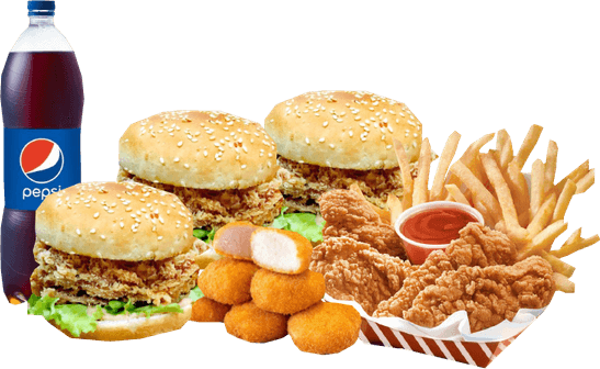 3 Zinger Burger PNG