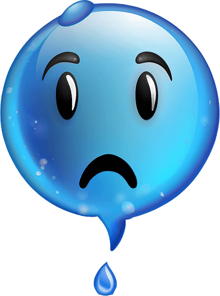 Blushing Blue Emoji PNG