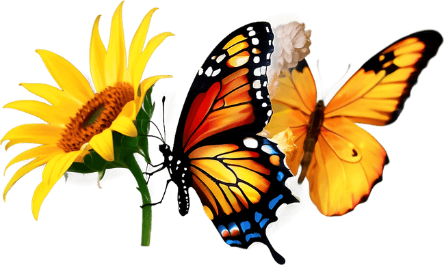 Sunflower Butterfly PNG
