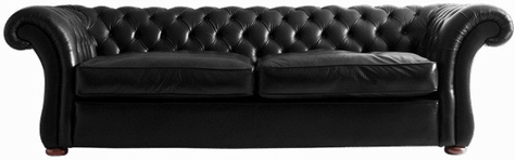 Black Leather Sofa PNG