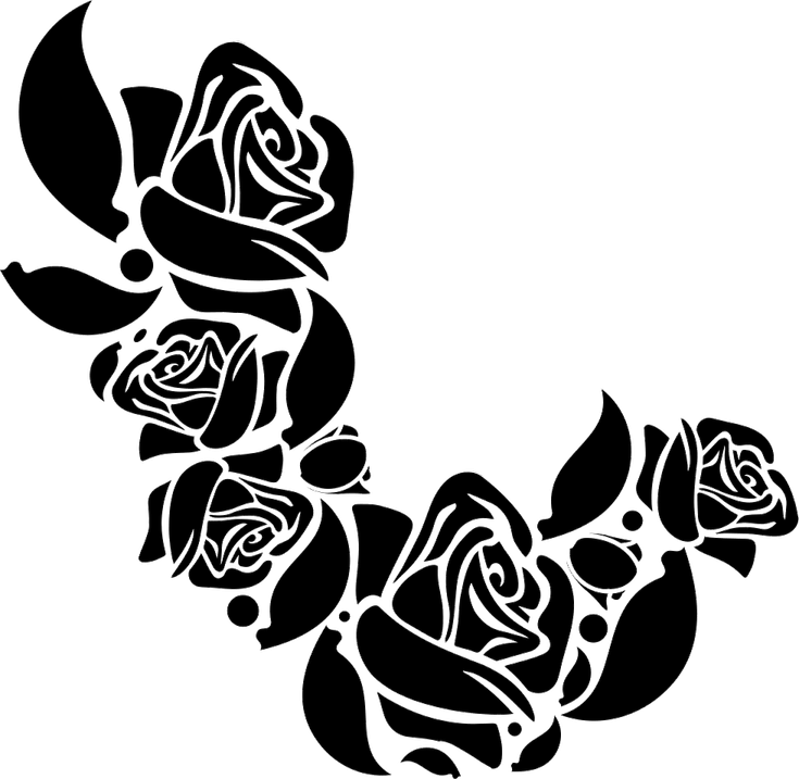 Black And White Roses PNG