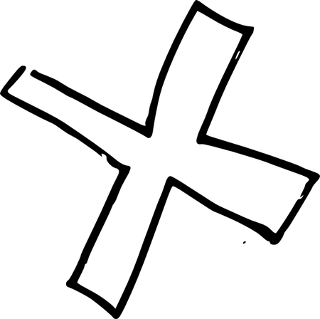 X Cross Black PNG