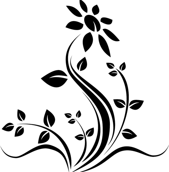 Black And White Flowers PNG