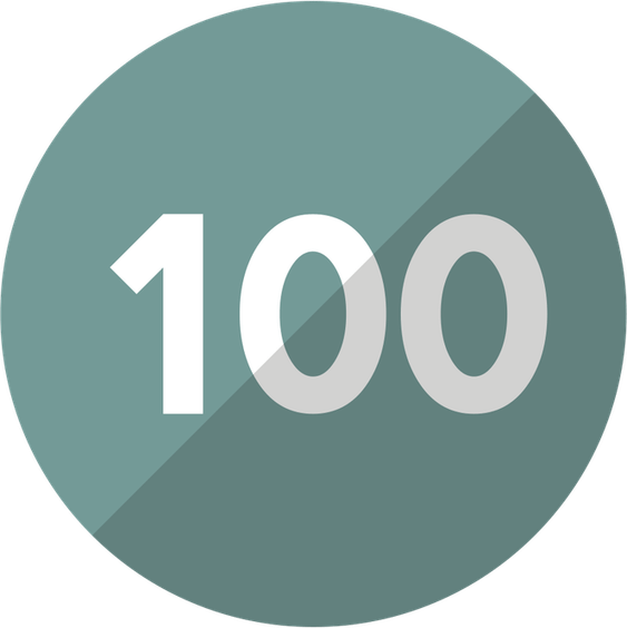 100 Number PNG