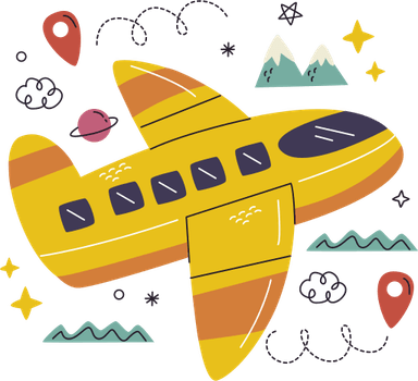 Airplane Doodle PNG