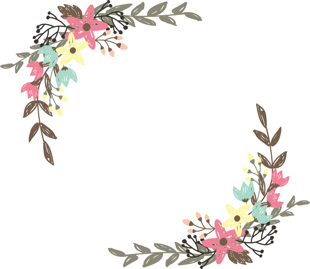 Boho Flower Border PNG