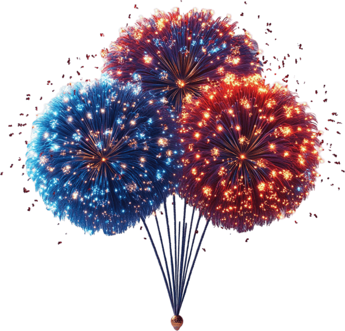 Colorful Fireworks PNG