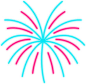Neon Fireworks PNG