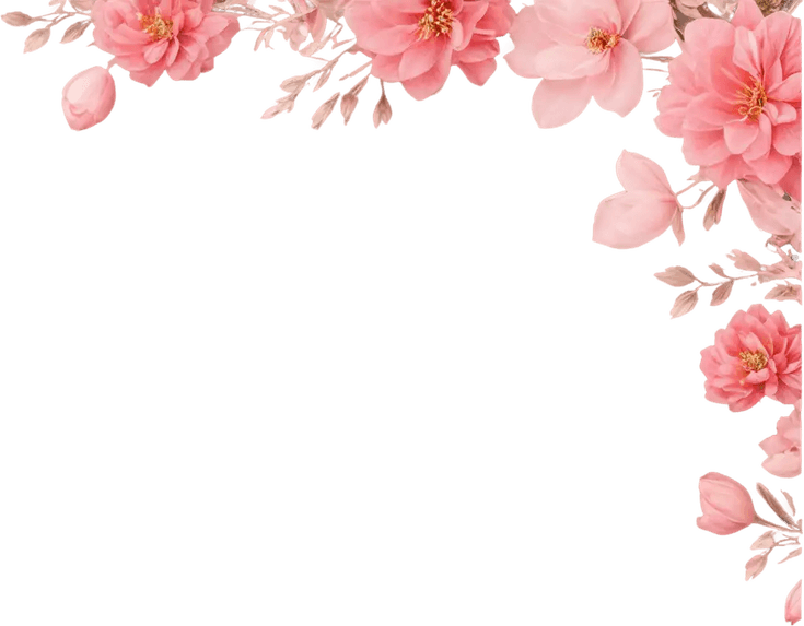 Light Pink Flower Border PNG