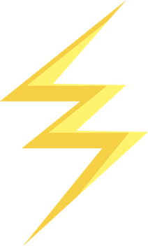Realistic Yellow Thunderbolt PNG