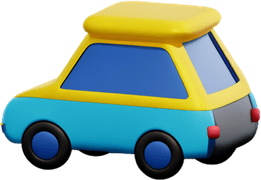 Yellow Cartoon Car PNG