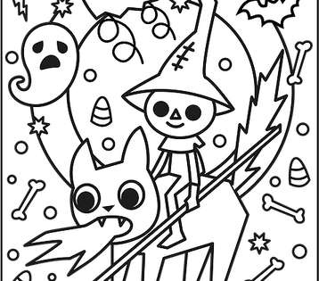 Halloween Coloring Pages PNG