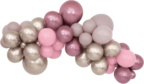 Pink And Silver Balloon PNG