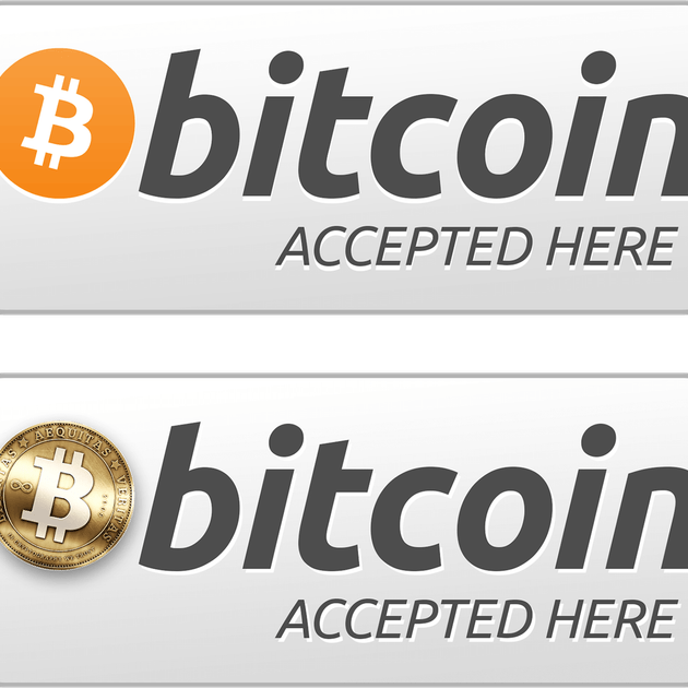 Bitcoin Accepted Here Button PNG