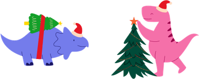 Dinosaur Christmas PNG