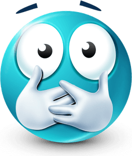 Blue Shocked Emoji PNG