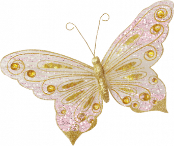Pink And Gold Butterfly PNG