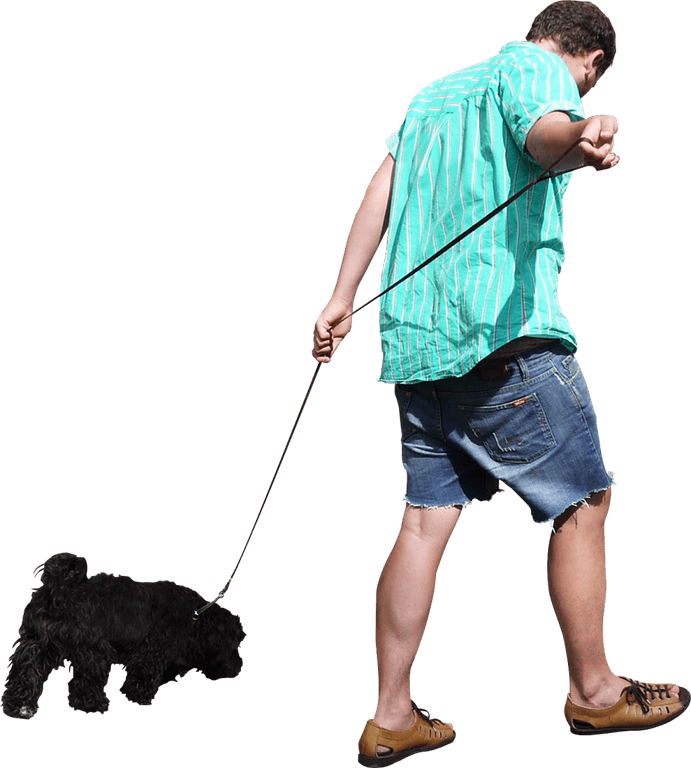 Person Walking Dog PNG