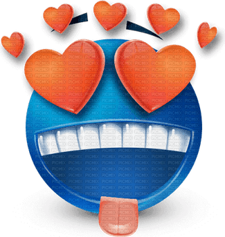 Blue Emoji Heart Eyes PNG