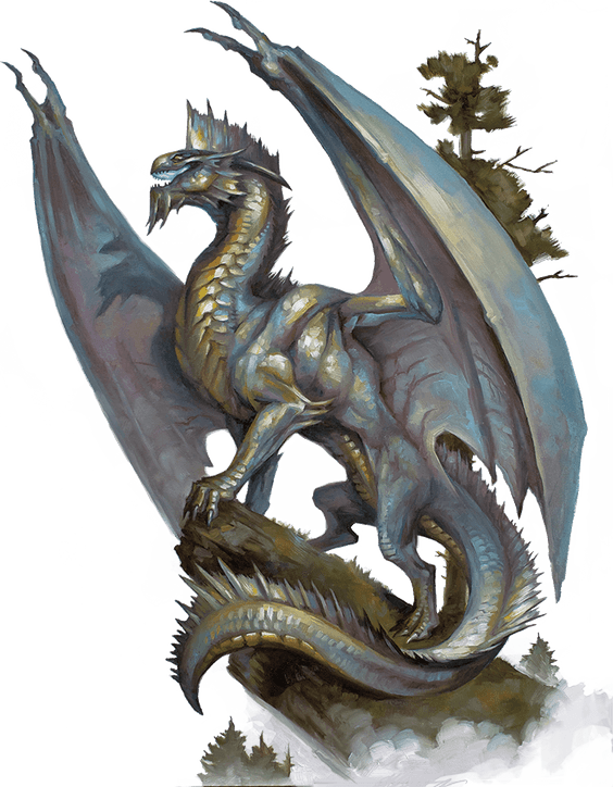 Ancient Silver Dragon PNG