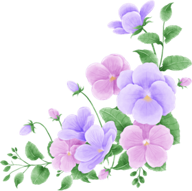 Purple Flowers Border PNG