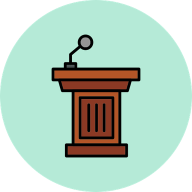 Podium With Microphone PNG