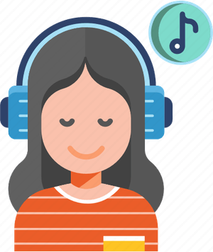 Girl Listening PNG