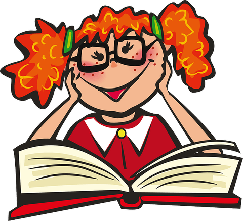 Girl Reading Book PNG