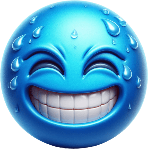 Blue Laughing Emoji PNG